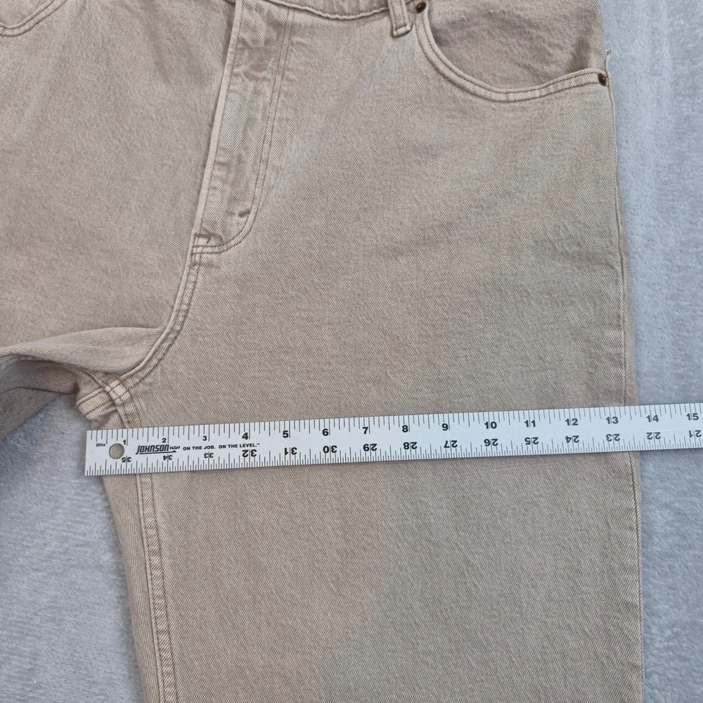 NWT 33 16R Abercrombie The 90s Relaxed High Rise Jeans Tan Khaki Denim Plus